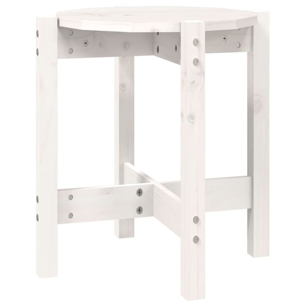 Vidaxl Konferenčný stolík biely Ø 42,5x45 cm borovicový masív